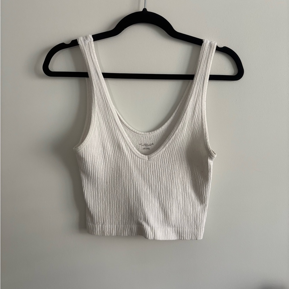 Urban Outfitters White Ribbed Tank Top